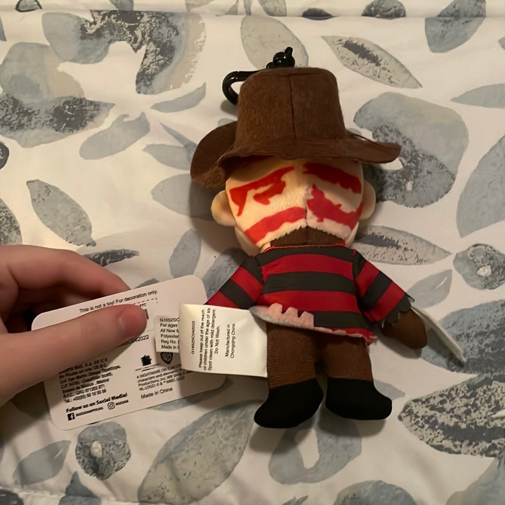 NWT OFFICIALLY LICENSED Nightmare on Elm Street Plush Keychain Stuffed 6” Horror - Picture 2 of 3